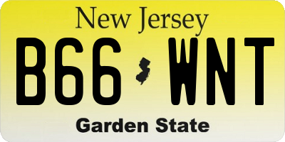 NJ license plate B66WNT
