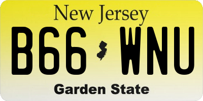 NJ license plate B66WNU