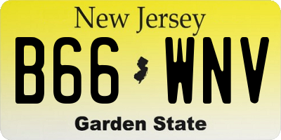 NJ license plate B66WNV