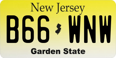 NJ license plate B66WNW