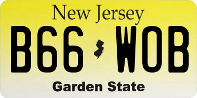 NJ license plate B66WOB