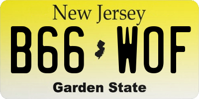 NJ license plate B66WOF