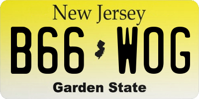 NJ license plate B66WOG