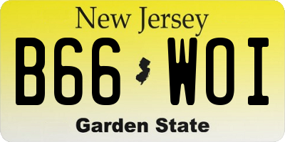 NJ license plate B66WOI