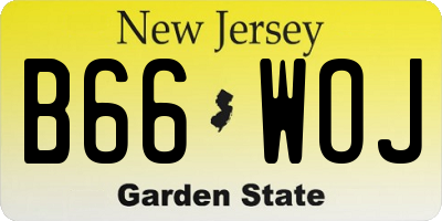 NJ license plate B66WOJ