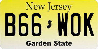 NJ license plate B66WOK