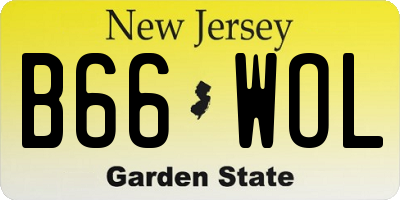 NJ license plate B66WOL