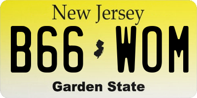 NJ license plate B66WOM