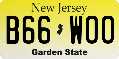 NJ license plate B66WOO