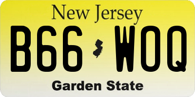 NJ license plate B66WOQ