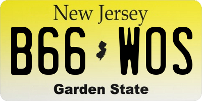 NJ license plate B66WOS