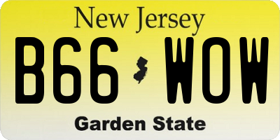NJ license plate B66WOW