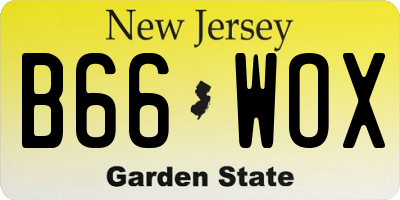 NJ license plate B66WOX