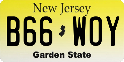 NJ license plate B66WOY