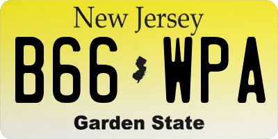 NJ license plate B66WPA