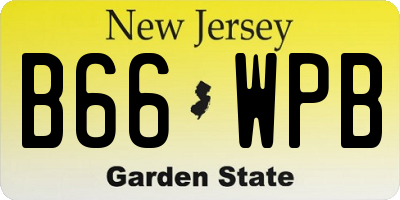NJ license plate B66WPB