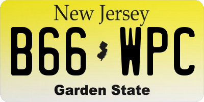 NJ license plate B66WPC