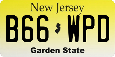 NJ license plate B66WPD