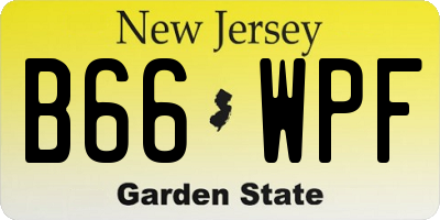 NJ license plate B66WPF