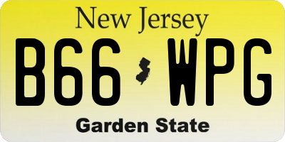 NJ license plate B66WPG