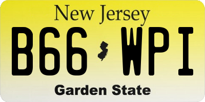 NJ license plate B66WPI