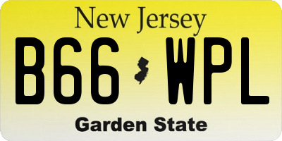 NJ license plate B66WPL