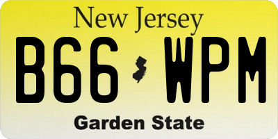 NJ license plate B66WPM