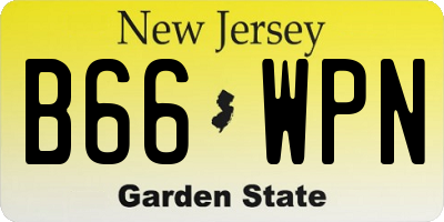 NJ license plate B66WPN