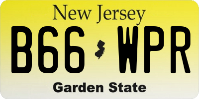 NJ license plate B66WPR