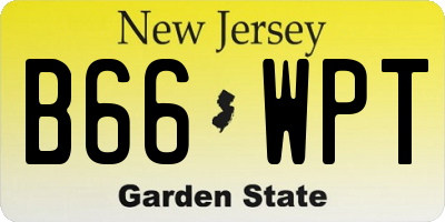 NJ license plate B66WPT