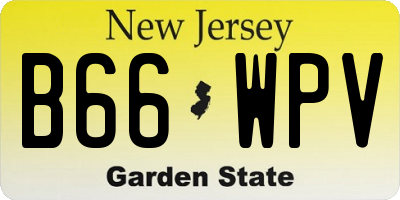 NJ license plate B66WPV