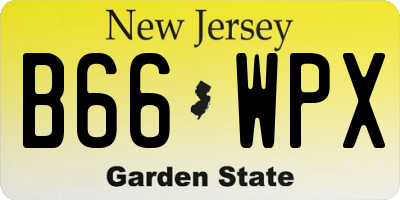 NJ license plate B66WPX