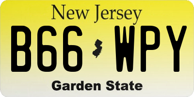 NJ license plate B66WPY