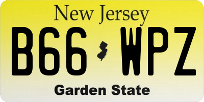 NJ license plate B66WPZ