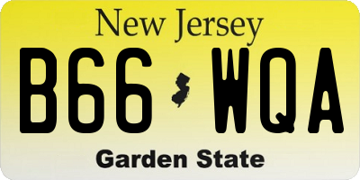 NJ license plate B66WQA