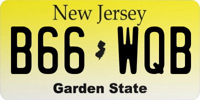 NJ license plate B66WQB