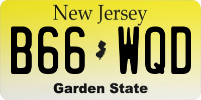 NJ license plate B66WQD