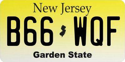 NJ license plate B66WQF