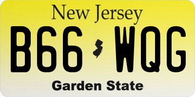 NJ license plate B66WQG