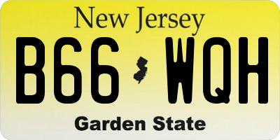 NJ license plate B66WQH