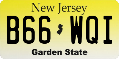NJ license plate B66WQI