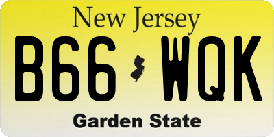 NJ license plate B66WQK