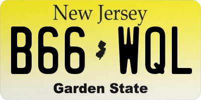 NJ license plate B66WQL