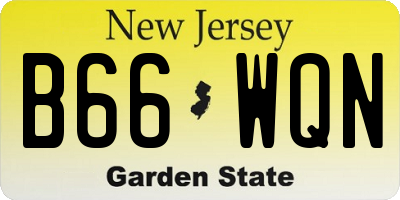 NJ license plate B66WQN
