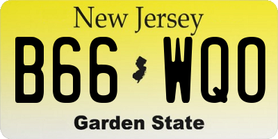 NJ license plate B66WQO