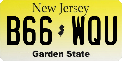 NJ license plate B66WQU