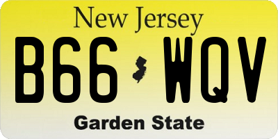 NJ license plate B66WQV