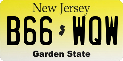 NJ license plate B66WQW