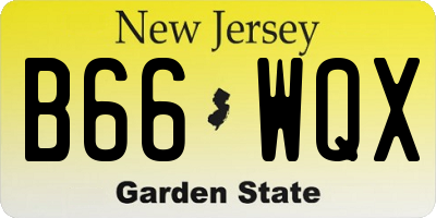 NJ license plate B66WQX