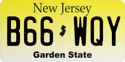 NJ license plate B66WQY
